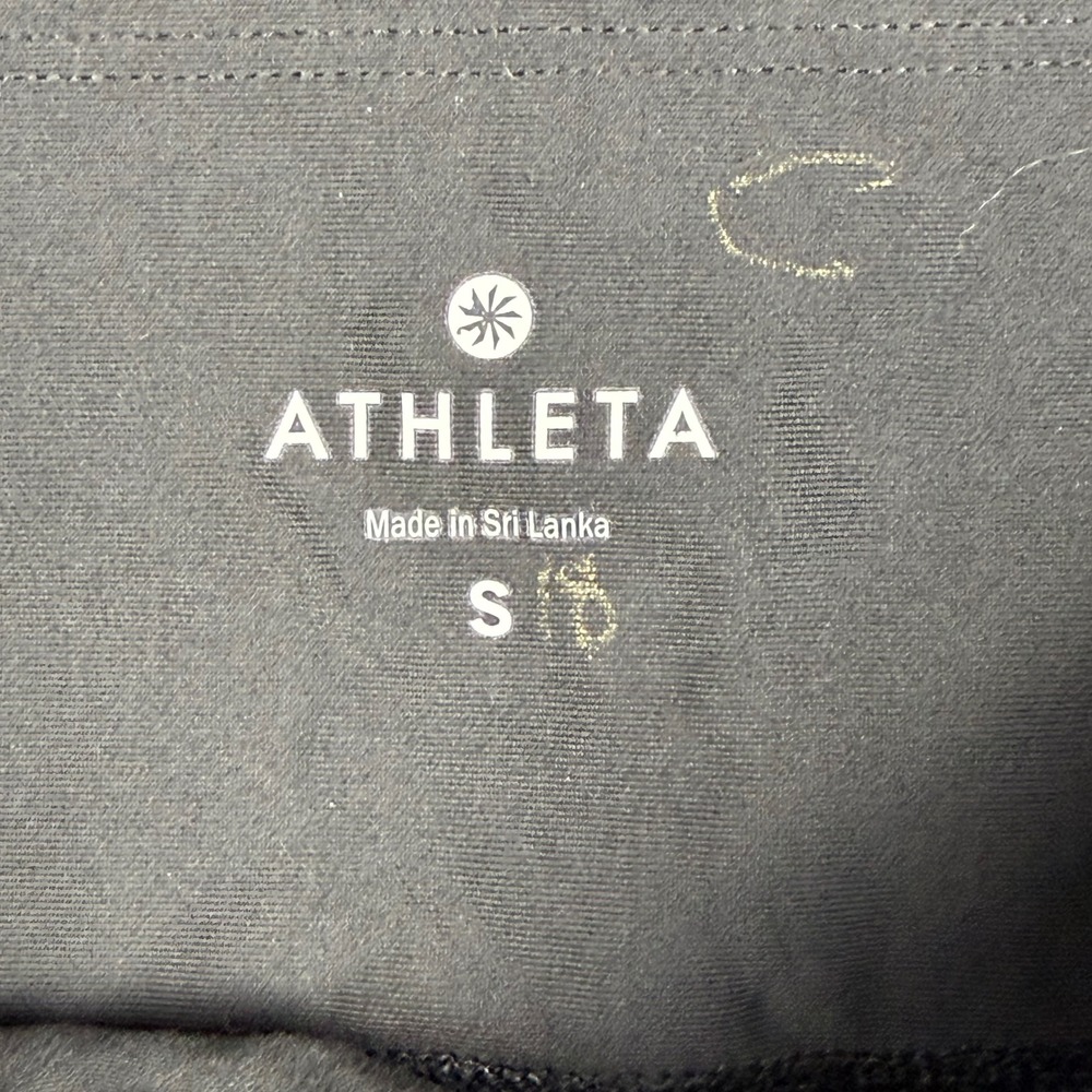 Athleta Womens Black White Abstract Print Mesh Pocket Athletic Leggings Size S - Picture 3 of 7